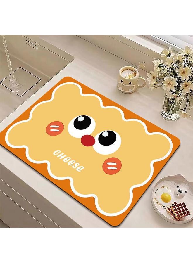 Bluejw Cartoon Xiaoxin Series Kitchen Draining Mat Water Absorbent Quick-drying Tableware Mat Bar Counter Heat Insulation Mat Coffee Machine Draining Mat  - Image 1