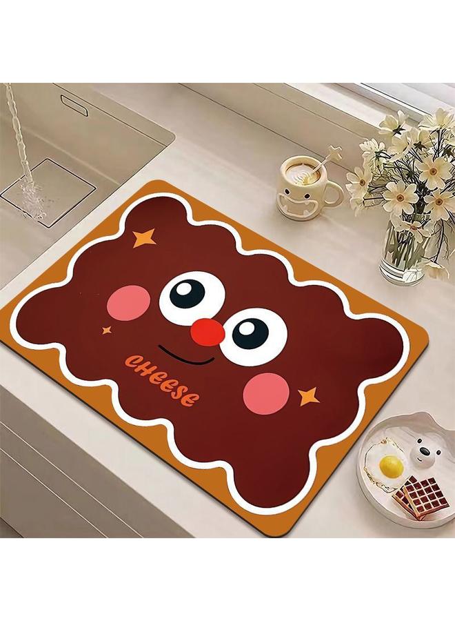 Bluejw Cartoon Xiaoxin Series Kitchen Draining Mat Water Absorbent Quick-drying Tableware Mat Bar Counter Heat Insulation Mat Coffee Machine Draining Mat  - Image 5