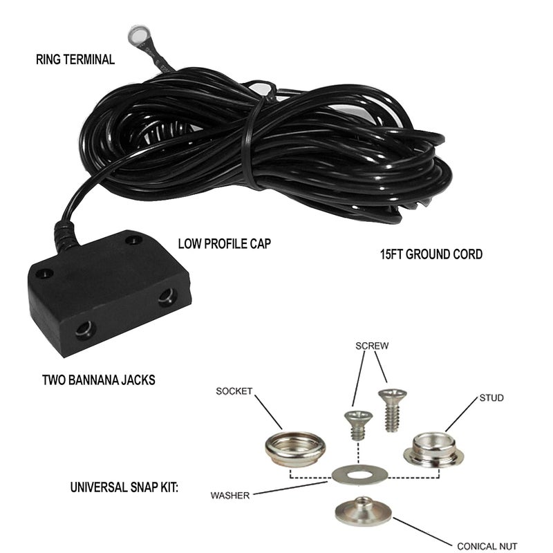 Static Care Alphastat Table Mat Grounding Kit - Universal Snap Kit and 15' 1 Meg Male Low Profile Ground Cord - Image 2