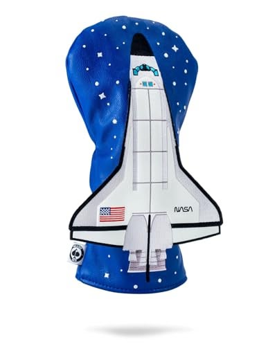Pins & Aces Pins Aces NASA Head Cover Premium HandMade Leather Headcover NASA Space Shuttle Tour Quality Golf Club Cover Style and Customize You Golf Bag Driver - Image 1