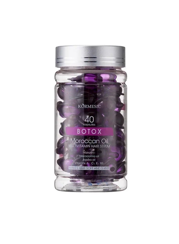 Kormesic 40 قطعة من كبسولات سيروم بوتوكس الشعر المتعددة الفيتامينات لعلاج الشعر سيروم إصلاح الشعر للحصول على شعر صحي وناعم ولامع زيت للشعر الجاف والتالف - Image 2