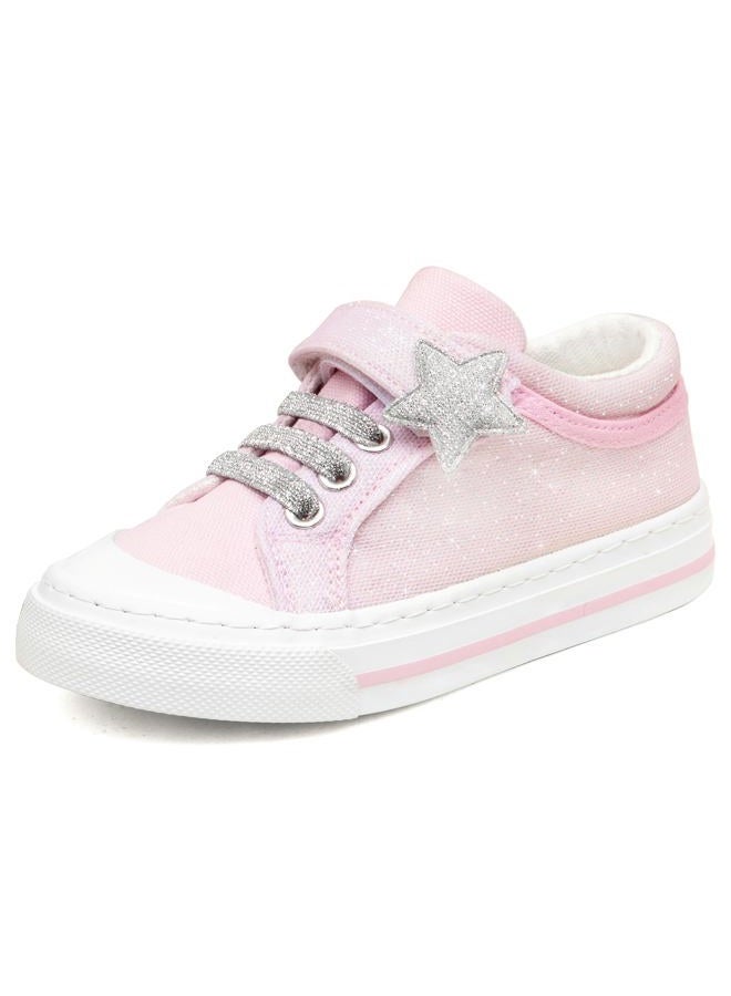 Toandon Toddler Kids Sneakers Glitter Walking Shoes with Hoop and Loop Age 1.5-7, Star-pink, 10 Toddler - Image 1
