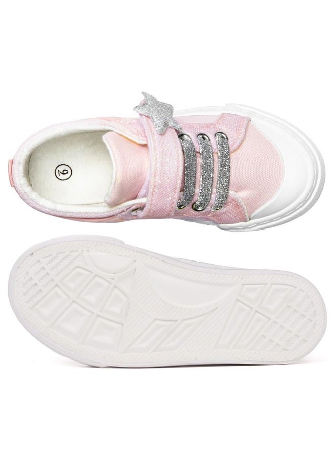 Toandon Toddler Kids Sneakers Glitter Walking Shoes with Hoop and Loop Age 1.5-7, Star-pink, 10 Toddler - Image 5