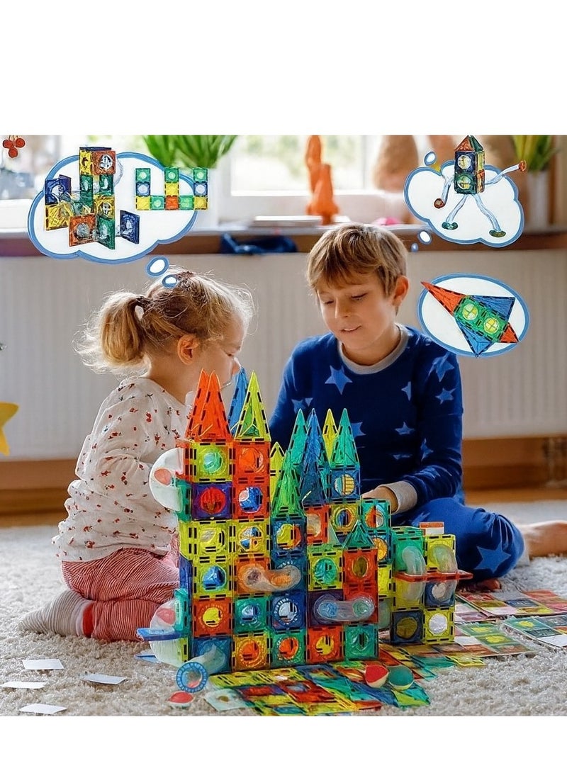 طقم مكعبات مغناطيسية ملونة مع أنابيب تركيبات – ٤٢ قطعة (من سن ٣ سنوات) - Image 2