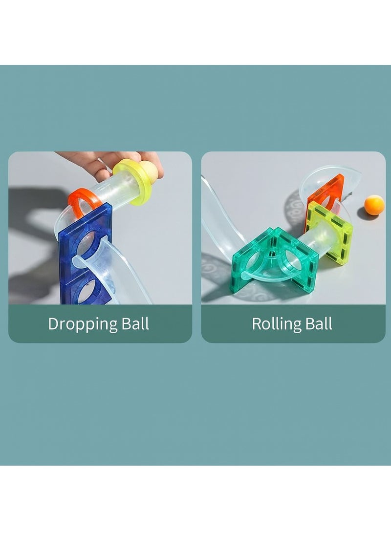 طقم مكعبات مغناطيسية ملونة مع أنابيب تركيبات – ٤٢ قطعة (من سن ٣ سنوات) - Image 3