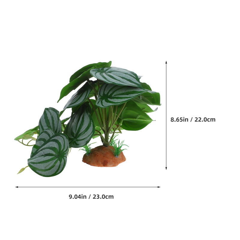 2pcs Artificial Plant For Reptile Terrarium Decor For Snake And Enclosures Lifelike Leaves - Image 3