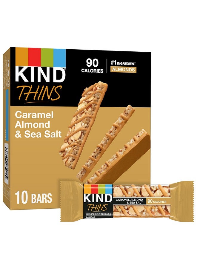 KIND THINS Caramel Almond & Sea Salt Bars, 0.74 Ounce, Gluten Free, 4g Sugar, 10 Count (Pack of 6) - Image 1