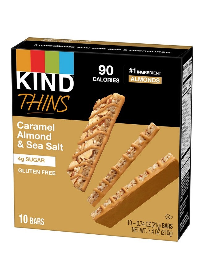 KIND THINS Caramel Almond & Sea Salt Bars, 0.74 Ounce, Gluten Free, 4g Sugar, 10 Count (Pack of 6) - Image 4