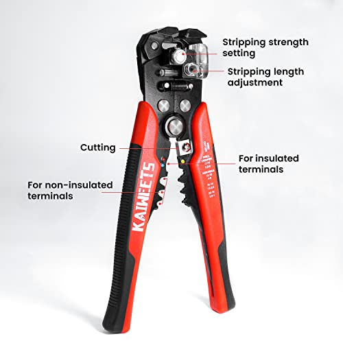 KAIWEETS Self Adjusting Wire Stripper - 3 in 1 Heavy Duty Automatic Wire Stripping Tool | 10-24 AWG Wire Cutter for Electrical Cable Cutting, Crimping Tool - Image 2