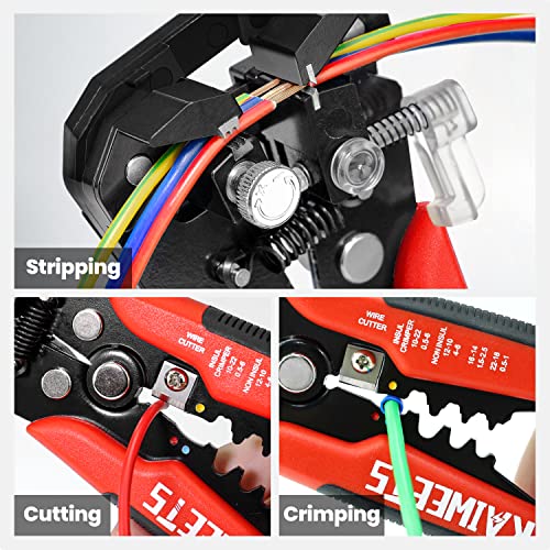 KAIWEETS Self Adjusting Wire Stripper - 3 in 1 Heavy Duty Automatic Wire Stripping Tool | 10-24 AWG Wire Cutter for Electrical Cable Cutting, Crimping Tool - Image 5