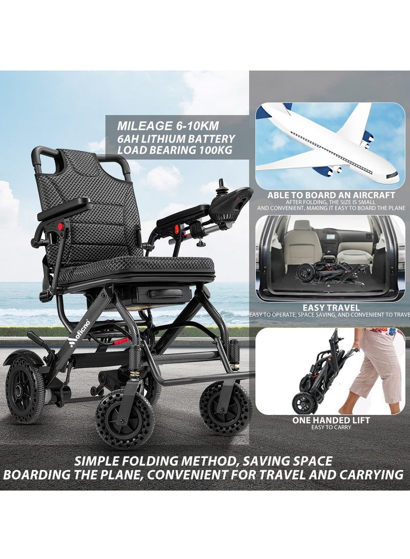 Cool Baby Lightweight Folding Electric Wheelchair, Only 34lbs, Foldable Power Wheelchair for Adults, Dual Motors, Motorized Mobility Scooters for Seniors, All Terrain, Travel Size, Airline Approved, Thick Cushion - Image 2