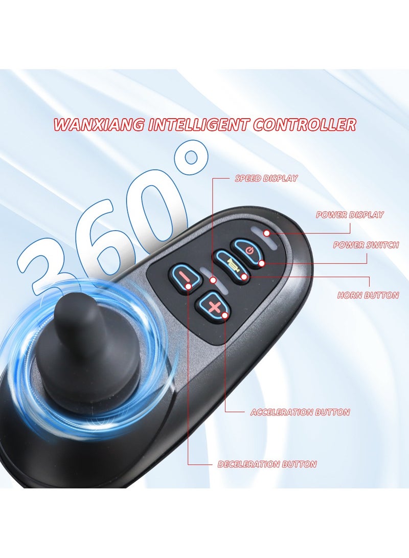 Cool Baby Lightweight Folding Electric Wheelchair, Only 34lbs, Foldable Power Wheelchair for Adults, Dual Motors, Motorized Mobility Scooters for Seniors, All Terrain, Travel Size, Airline Approved, Thick Cushion - Image 3