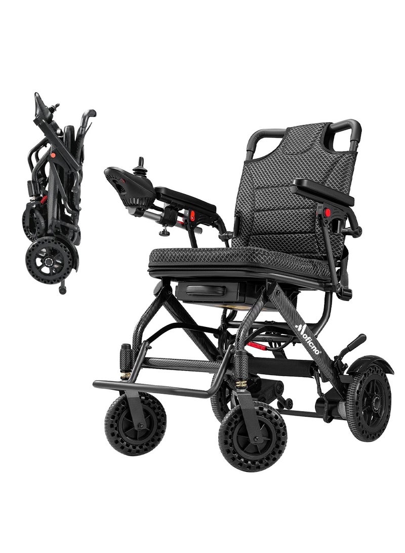 Cool Baby Lightweight Folding Electric Wheelchair, Only 34lbs, Foldable Power Wheelchair for Adults, Dual Motors, Motorized Mobility Scooters for Seniors, All Terrain, Travel Size, Airline Approved, Thick Cushion - Image 1
