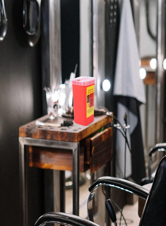 minkissy 1pc Disposal Holder Barber Shop Supplies Blade Dispenser Case Sharp Bin Barber Razor Disposal Case Safety Holder Sharps Disposal Case Sharps Trash Bucket Red Small Container Man - Image 2