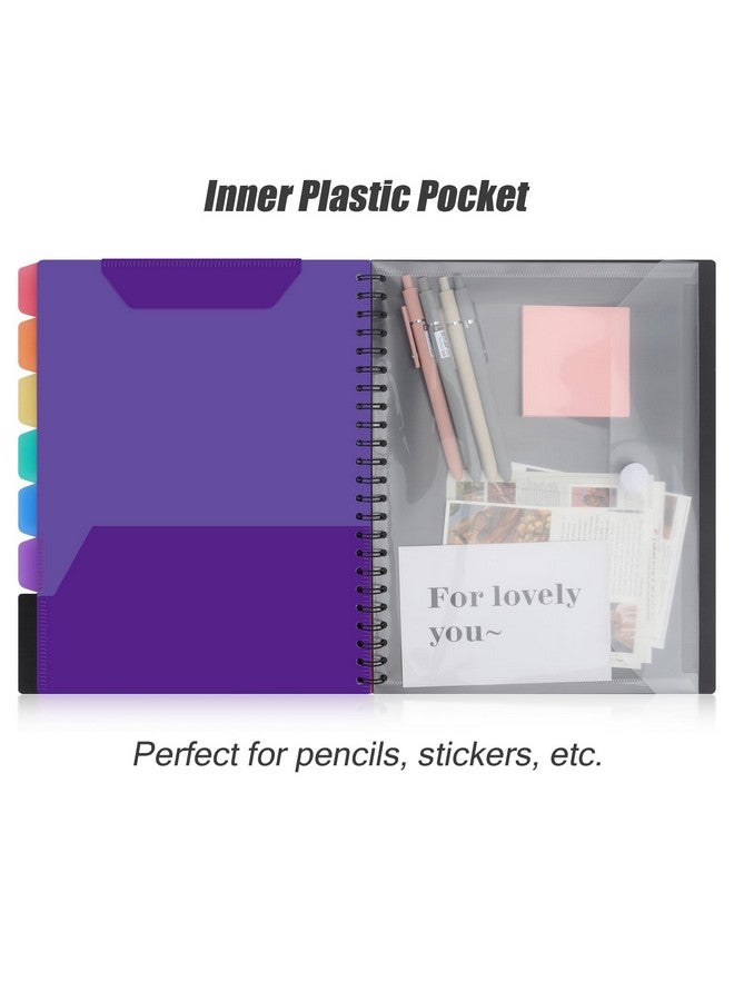 Uquelic Folders With Pockets, Clipboard Folio With 6 Colour Dividers 12 Pockets For Letter Size (11''X8.5''), Hardcover Clipboard Storage For Office, School And Nurse (2 Pack) - Image 4