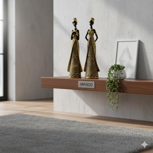 AABCO Vibrant Beautiful Finish Uniquely Hand Crafted Home Decor African Tribal Women Art Piece (Set of 2) - Image 5