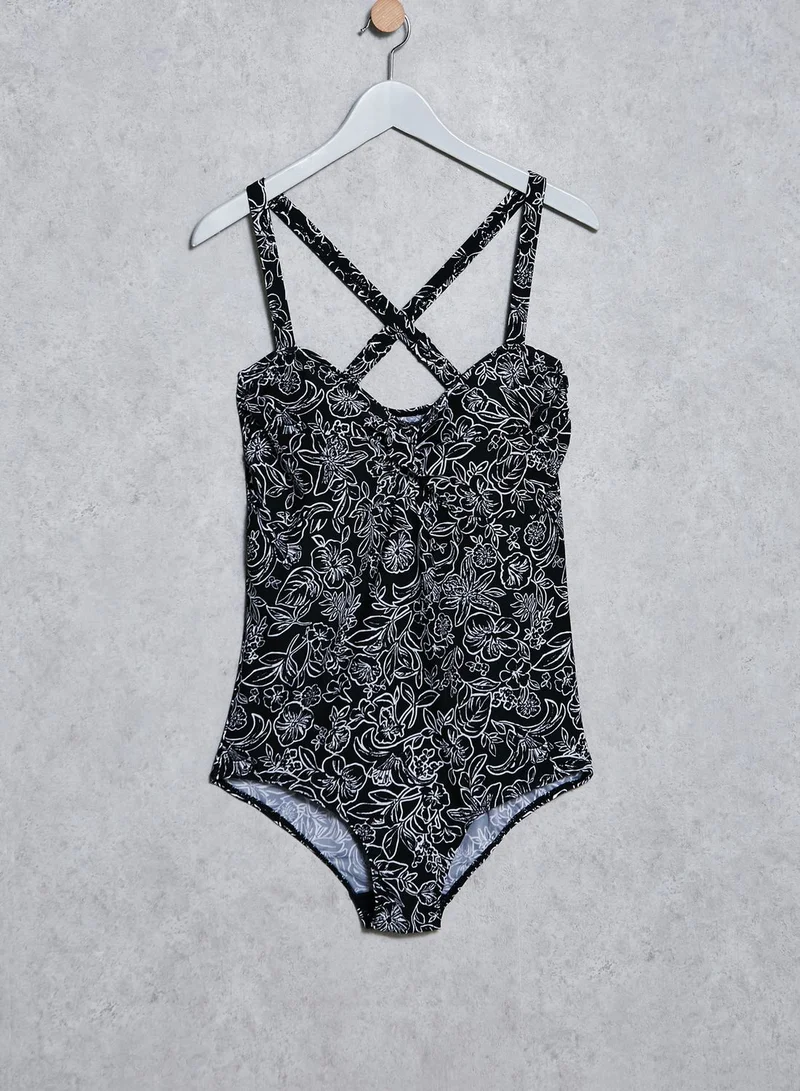 EVANS Floral Print Swimsuit