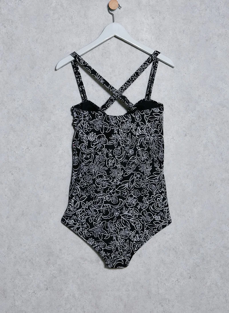 EVANS Floral Print Swimsuit