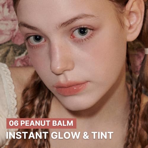 AOU GLOWY TINT BALM Tinted Lip Balm with Natural Gloss Instant Hydration for Chapped Lips 0.12Oz (06 Peanut Balm) - Image 3