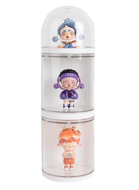 Clear Figures Display Case Wall Mounted Display Box Stackable Figures Blind Box Showcase Dustproof Doll Display Stand for Pop Mart Lego Collectibles Action Figures Building Blocks 3Layer