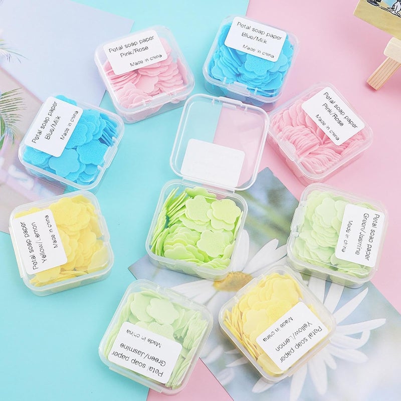 ZUBAT ZUBAT Portable Soap Sheets Disposable Soap Paper Mini Antibacterial Soap with Storage Box for Outdoor Travel Bathroom Hiking Camping6 BOX  - Image 1