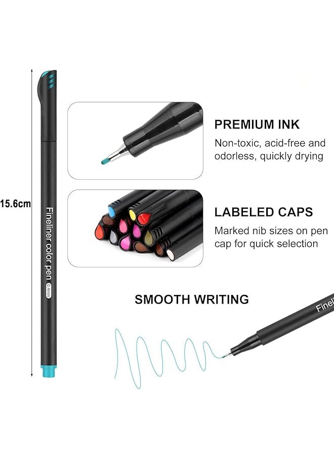 X spring Fineliner Pens Set 36 Colour Journal Planner Colored Pens 0.4Mm Drawing Pens No Bleed Fine Line Pen Fine Tip Drawing Pens Porous Fineliner Pen For Writing Note Art Office School Supplies  - Image 2