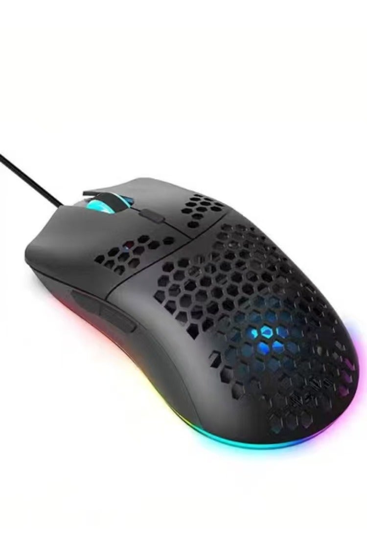 Captaintech Gaming Mouse,Gaming Mice Honeycomb Hollow Design Ergonomic Wired Mouse with RGB Backlight,up to 8000 DPI,RGB Gaming Mouse for Mac, Laptop,Computer,PC - Image 1