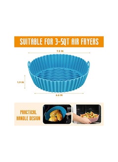 vesus Fryer Silicone Pot 4 Pack,7.9 inch Reusable Non-Stick Air Fryer Silicone Liners,Environmental friendly Air Fryer Silicon for 3 to 5 Qt Air Fryers Oven Accessories,Heat Resistant Dishwasher Safe  - Image 2