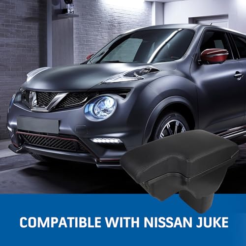 Donpida Consoles Armrest compatible with Nissan Juke 2010-2017 Center Console Box Armrest Box USB Charge Black - Image 3