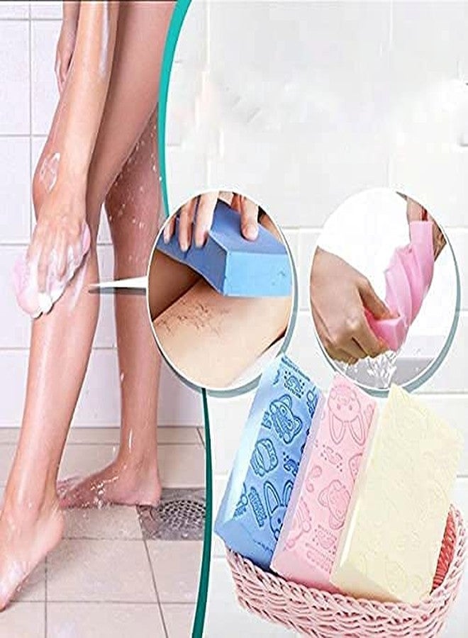 Ansawi Bath Sponge, Skin Exfoliator, Face Scrubber and Dead Skin Remover for Women and Men PACK OF 3 (multicolor) - Image 3