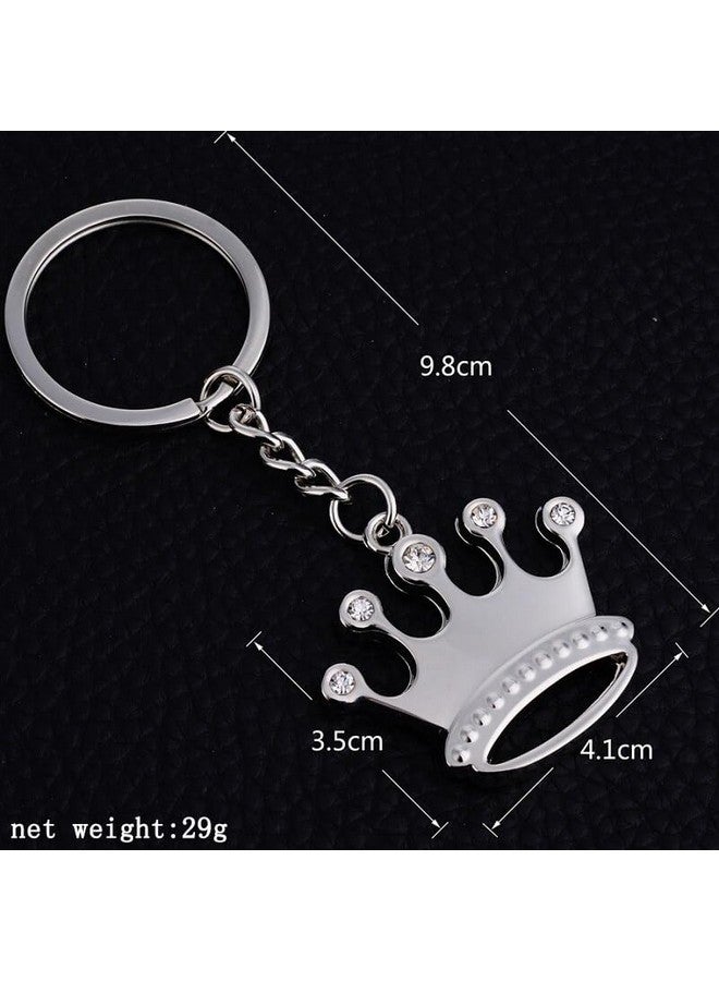 RainSound Metal King Princess Taj Crown Keychain - Image 4