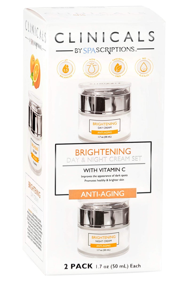 SpaScriptions Clinicals Brightening Vitamin C Day & Night Cream Set - 2 Pack (1.7oz) - Image 1