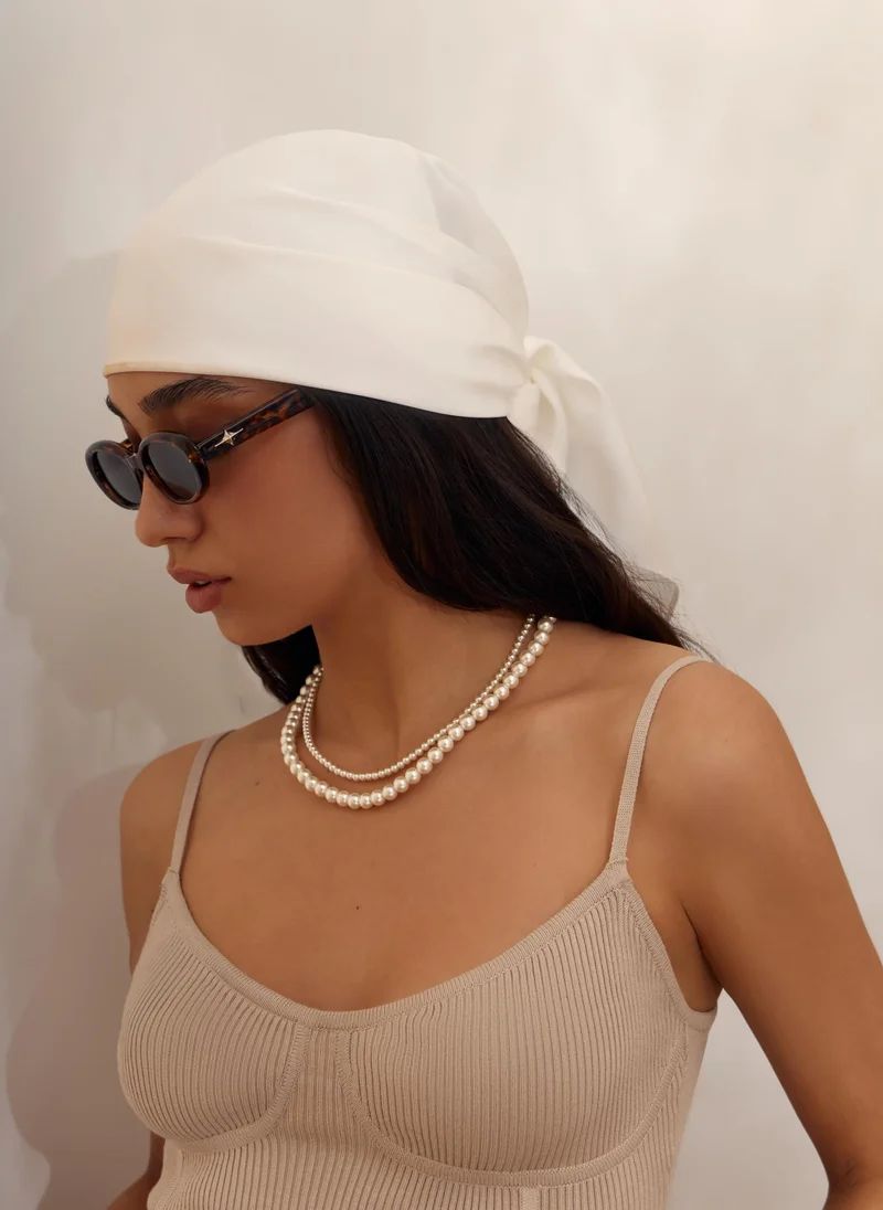 Lichi Necklace with two pearl strands