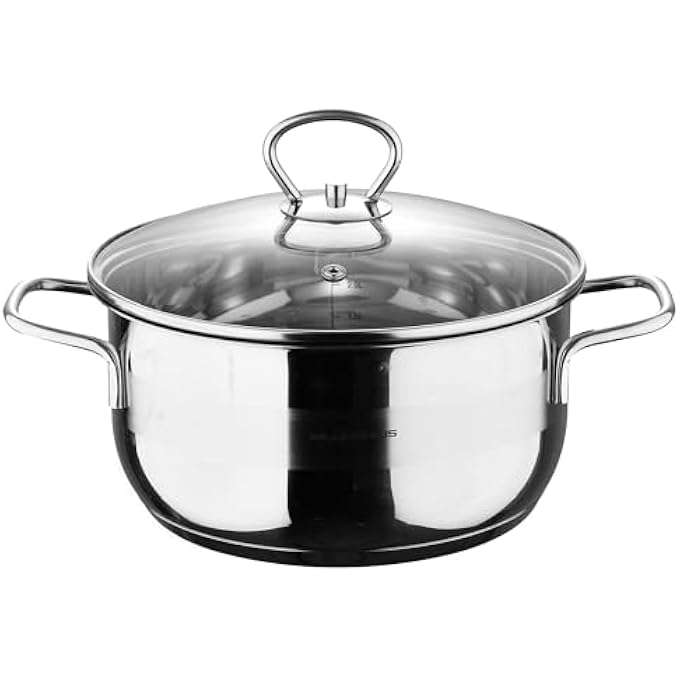 ميلرهوس طاجن 26X13 سم SS حثي مع غطاء مع غطاء من الفولاذ المقاوم للصدأ 26X13 سم الحث اللامع والمات الشكل المستقيم القياسي مقياس السلك الملحوم ومقبض E - Image 1