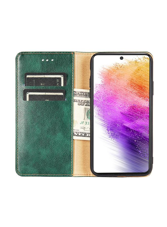 S-TOP Case For Samsung Galaxy A73 5G Gloss Oil Solid Color Magnetic Flip Leather Phone Case - Image 3