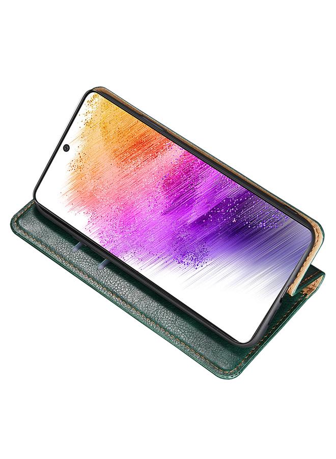 S-TOP Case For Samsung Galaxy A73 5G Gloss Oil Solid Color Magnetic Flip Leather Phone Case - Image 4