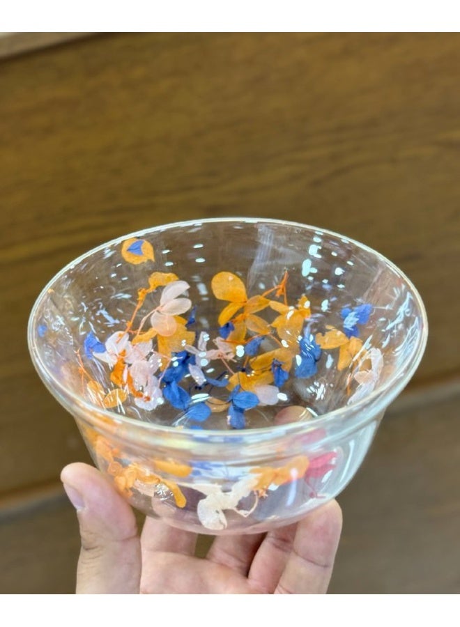 Double-walled glass bowl Dried flowers Heat-resistant Pyrex bowl 15 cm - Image 3