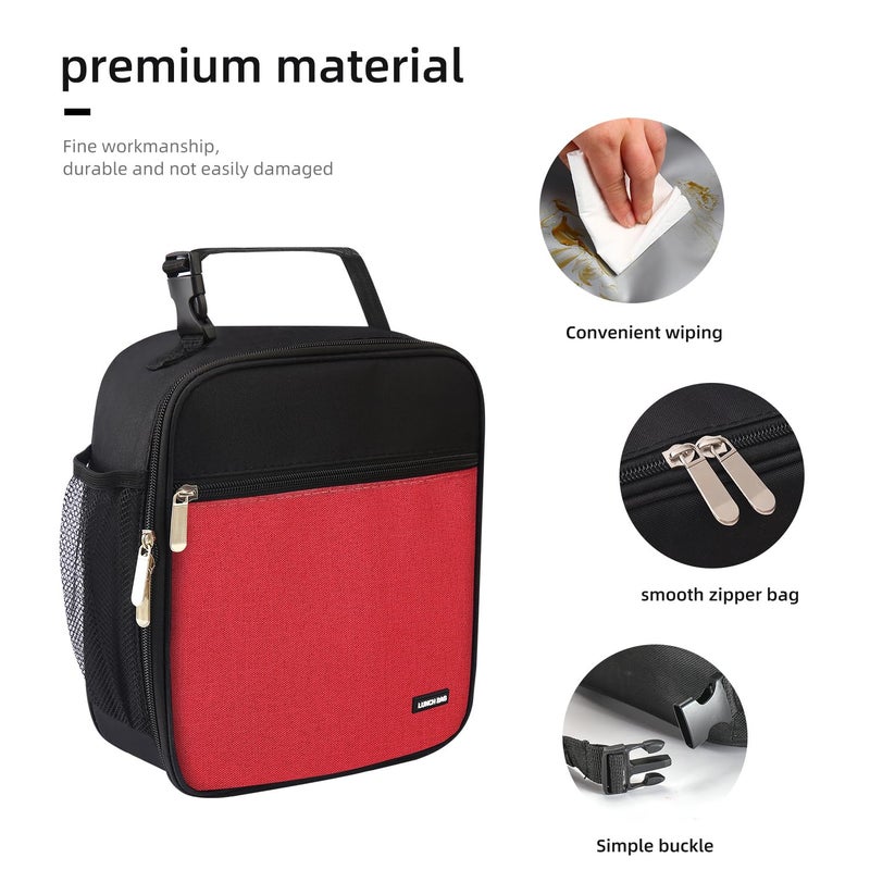 Lovoeo Lunch box Lunch bag for men women Insulated Lunchbox Lunch bags for Work Picnic Travel (Thicken hot red) - Image 5