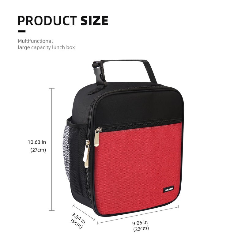 Lovoeo Lunch box Lunch bag for men women Insulated Lunchbox Lunch bags for Work Picnic Travel (Thicken hot red) - Image 2