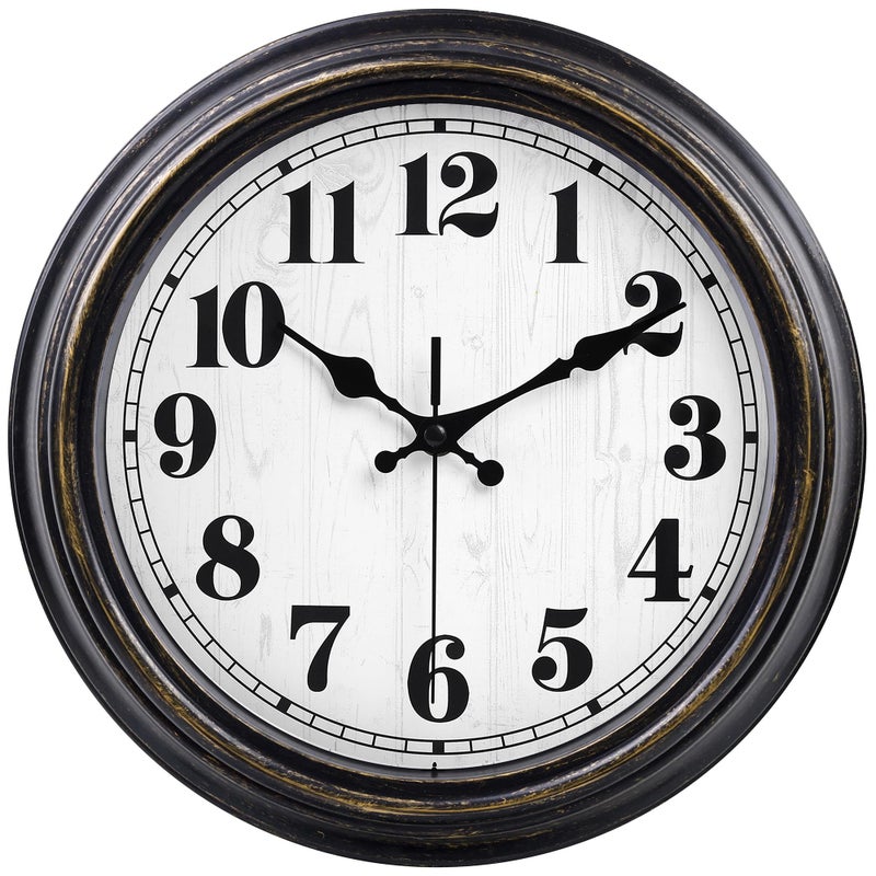 45MinST 20 Inches Retro Round Large Wall Clocks Silent Non Ticking Battery Operated Movement Easy to Read Wall Clock with Arabic Numerals