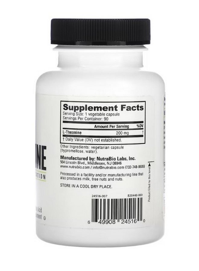 NutraBio L Theanine 200 mg 90 Capsules - Image 2