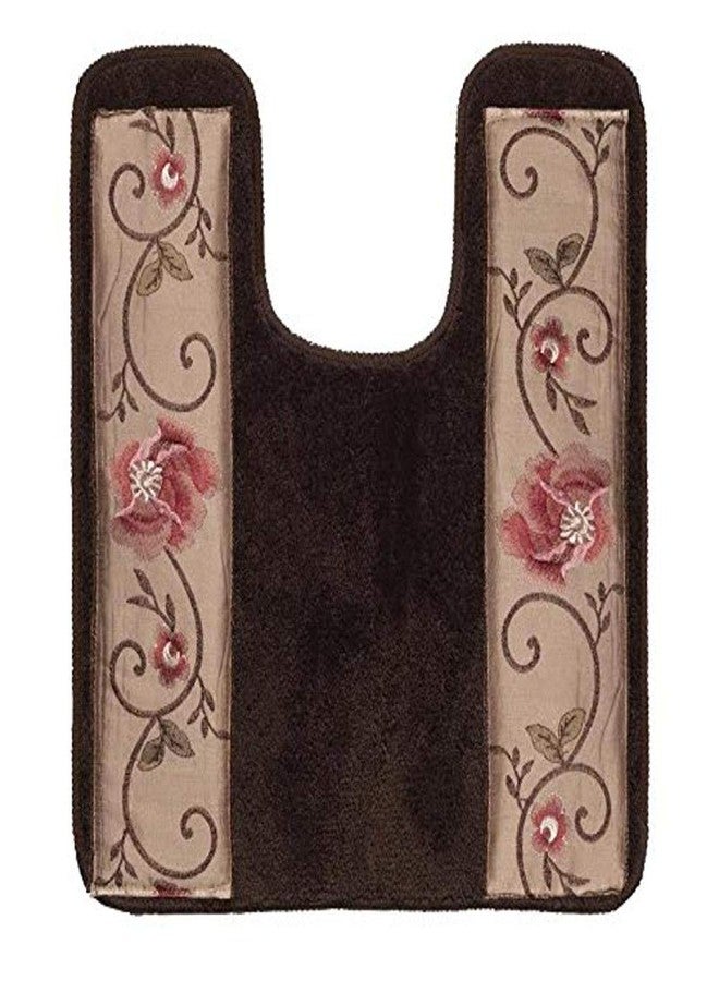 Popular Bath Contour Bath Rug, Larissa Collection, 23" x 10.5", Rose Design - Image 1