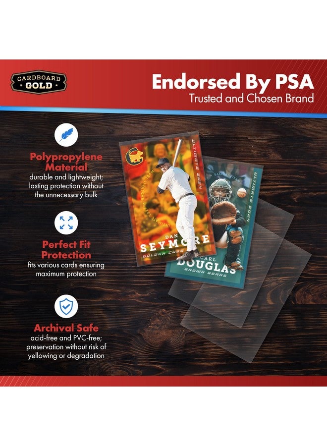 Cardboard Gold أكمام بنس ذهبية من الكرتون لبطاقات التداول - 5000 قطعة أكمام حماية للبطاقات مع بلاستيك متين وواضح كالكريستال لبطاقات البيسبول والرياضة والمجموعات، بحجم قياسي 2-5/8” × 3-5/8” (67x94mm) - Image 3