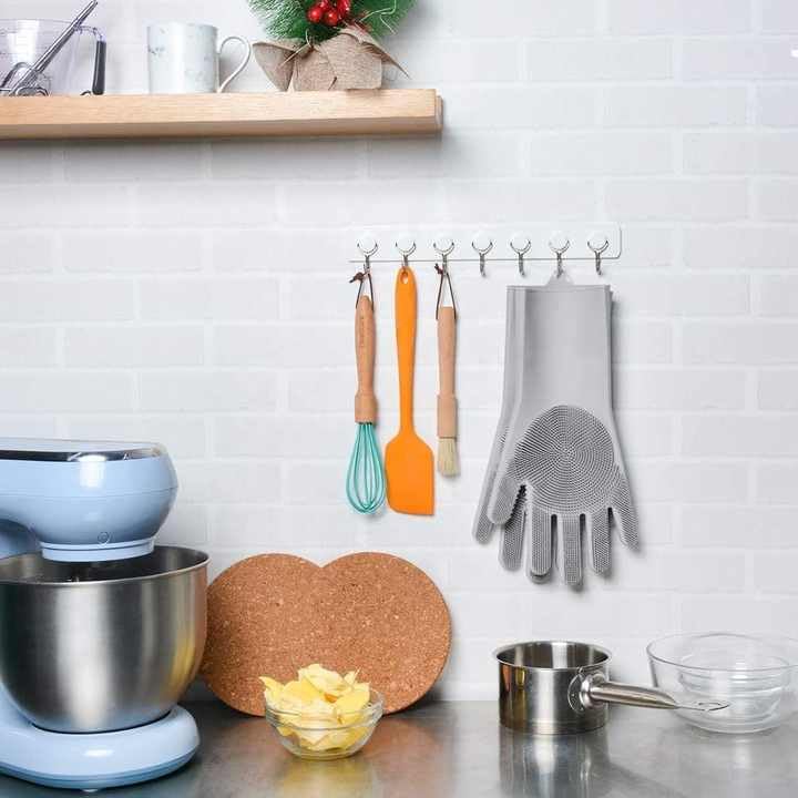 VATS Silicone Dishwashing Gloves, Pet Grooming Rubber Scrubbing Gloves, Sponge Cleaning Brush for Housework, Cars, Dogs - Image 5
