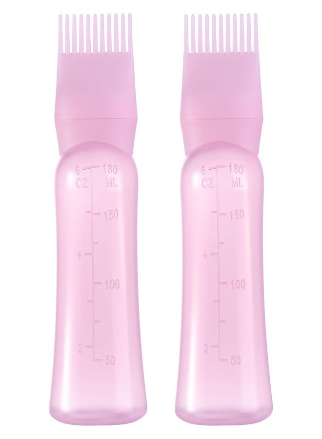 Dymoece Root Comb Applicator Bottle 6 Ounce Hair Oil Applicator for Hair Dye, Hair Oiler Comb Bottle with Graduated Scale - Image 1
