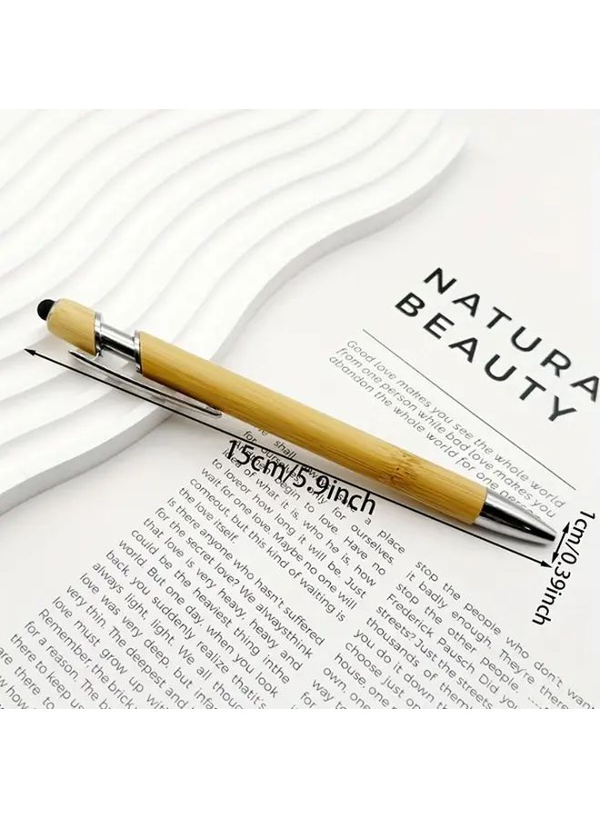 Personalized Engraved Bamboo Ballpoint Pens Wood Color 27pcs Wedding Favors Corporate Gifts - Image 2