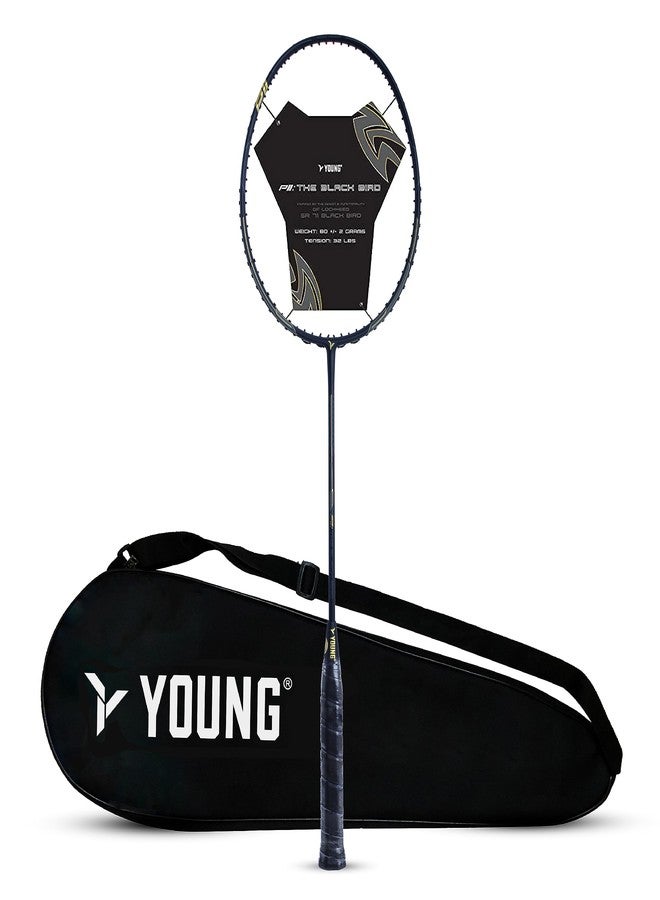 Young Black Bird P11 (30T Top Grade Japanese Graphite, 32LBS) Power-Speed Frame, Head Heavy Performance Grade Badminton Racket with Full Cover - Image 1