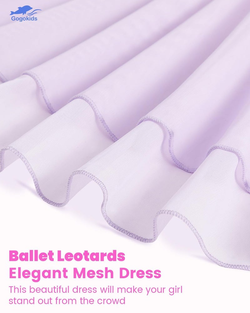 Gogokids Ballet Leotards for Girls Long Sleve Lace Leotards Toddler Dance Dress with Removable Skirt Combo for 3-12 Years - Image 4