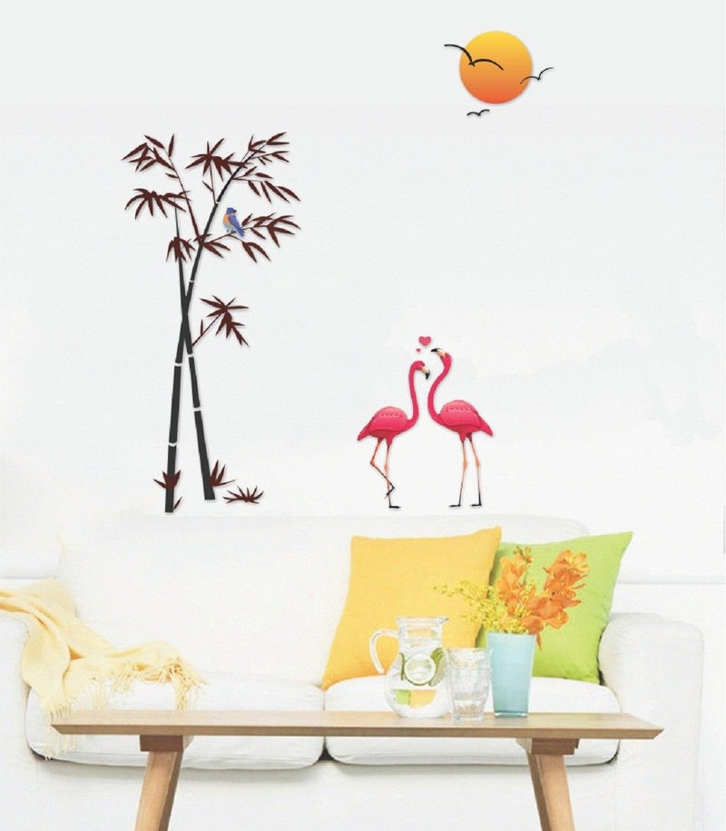 Eja Art ملصق لوحة مفاتيح زهور مع فلامنغو وبامبو - Image 5