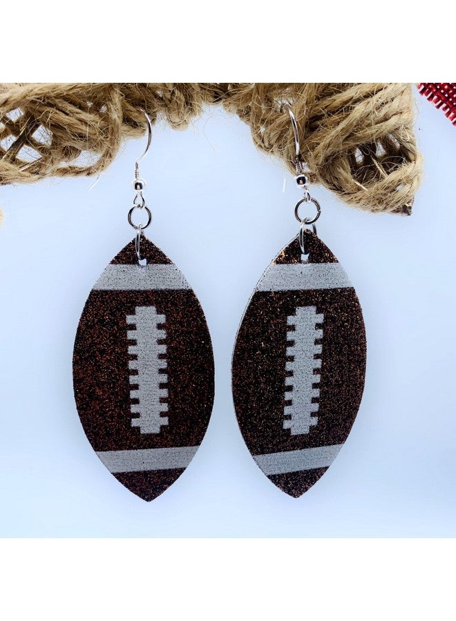 Mall of Style Football Earrings For Women - Glitter Football Jewelry - Football Mom Accessories (Football) - Image 4